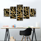 Canvas Painting Poster Wall Art Living Room 5 Panel Gold  Islamic Arabic Latter Modern HD Framework Home Decor Printed Pictures