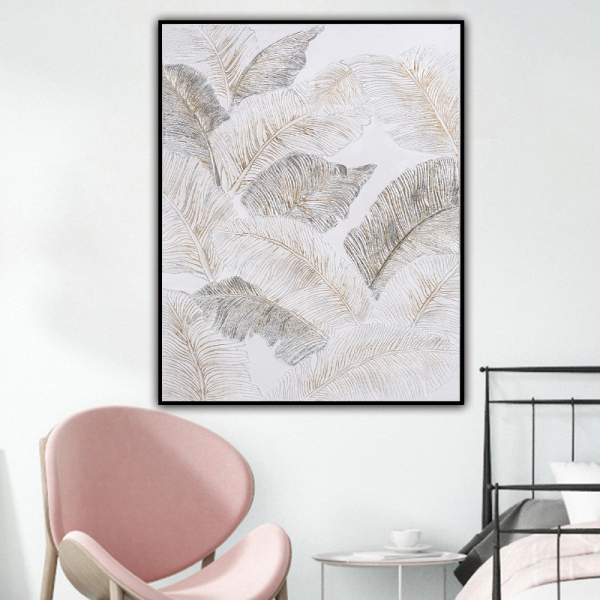 Golden Plant Leaf Canvas Poster Print Modern Home Decor Abstract Wall Art Painting Nordic Living Room Decoration Picture