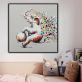 Animal Art Paintings Handmade Bright-coloured Elephant play ball Oil Paintings for Wall Decor