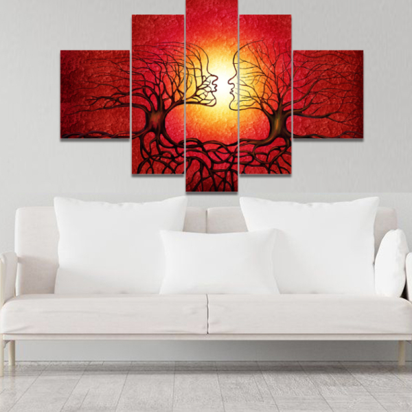 Abstract tree Scenery HD Photo Art Prints 5 Panel Customized Canvas Painting Modern Home Wall Decor Nature Landscape Painting