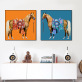 Modern Frameless Galloping Horse Chinese Style Printing Wall Art Home Decoration 2 Living Room Painting