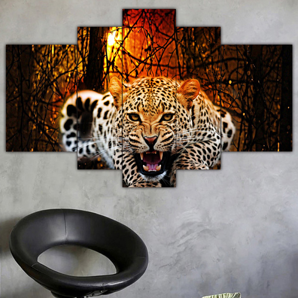 Living Room Wall Art Canvas Painting Animal Leopard Picture Poster Home Decoration Painting