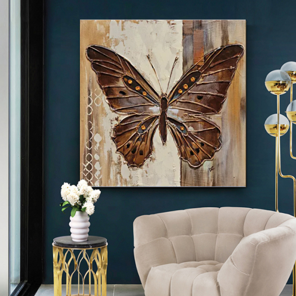 Hand painted Butterfly oil painting wall art Picture on Canvas  Handmade animal Muur for Living Room Home Decoration