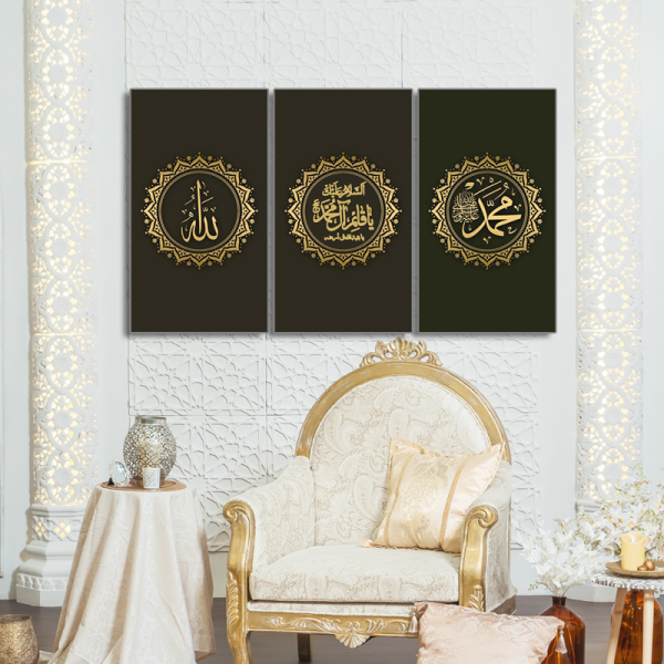 wholesale Mohammedanism Islam canvas painting wall art acrylic spray prints home decor 3 panel on canvas painting