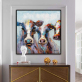 Hand Painted Cool Cows Canvas Oil Paintings Wall Art for Living Room Home Animals Decor for Kids Room Stretched Ready to hang