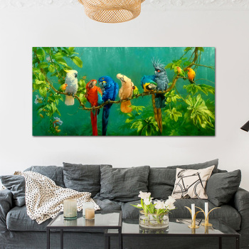 Oiseau peinture toile affiche imprime art peintures pour salon mur paysage vert image nordique décoration maison