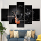 Modern Musical Instrument Guitar Black Background Home Decoration Poster Living Room Wall Art Canvas Oil Painting