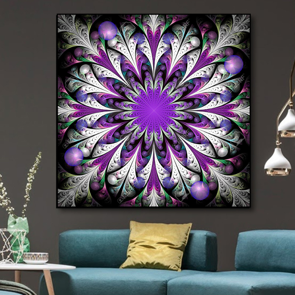 Mandala round full diamond embroidery kit colorful flower home decoration 5D diamond painting
