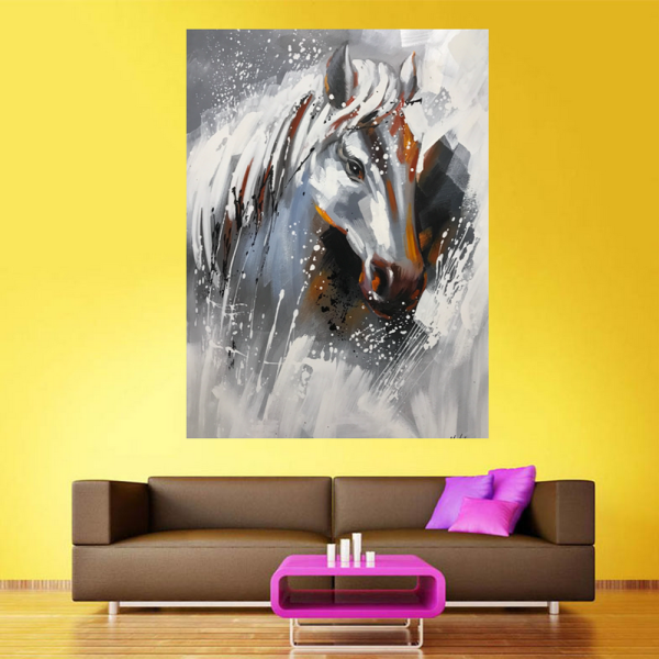 Unique design Chinese style steed theme handmade nature oil painting