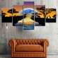 Modern 5 Frameless Canvas African Prairie Animal Painting Printing Wall Art Home Decoration 5 Living Room Picture