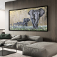 Handmade Wall Decoration  An elephant team Abstract Canvas Art Oil Painting for living room decor wall decor