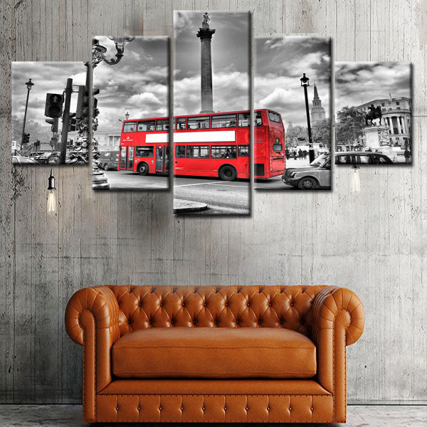 modular london picture modern unframed printed painting art wall decoration of red bus
