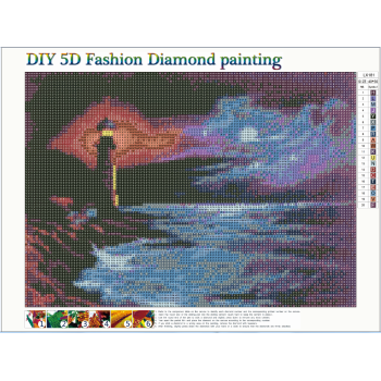 Custom Seascape Round Crystal Rhinestones Diamond Painting Nightsky 5D full drill Painting of A Diamond for adult