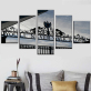 Modern Blue Sky Iron Fence 5 Canvas Wall Art Combination Painting Home Decoration Oil Painting