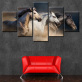 New Arrival HD 5 Panel Canvas Print Painting Handsome Horse Painting For Wall Art Decor