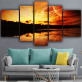 Best selling wholesale sunset landscape theme 5 panel large canvas modern canvas print painting decoration
