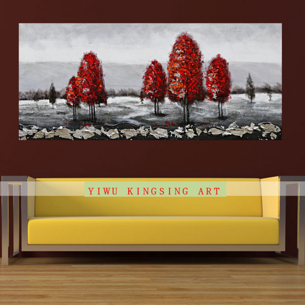 Photo Custom Fall Mountain View Mangrove Pictures Oil Painting Coloring Family Home Decoration Gift Handmade Painting