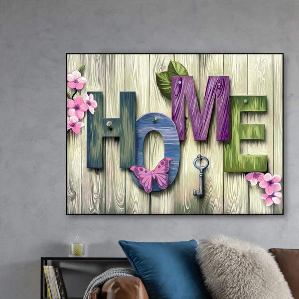 New Design 3D Diamond Painting Adhesive Wall Art Abstract Handwriting Oil Print Painting On Canvas For Living Room