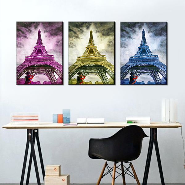 Modern Oil Painting Eiffel Tower Art Home Decoration Living Room Art Painting Frameless