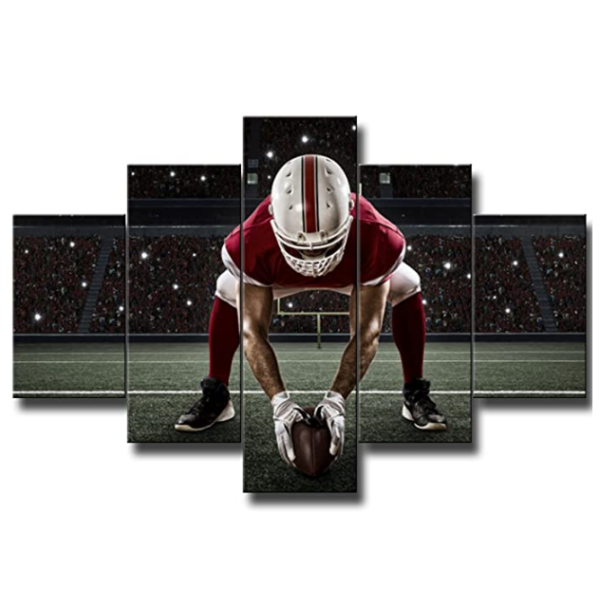 Modern Frameless Rugby Sports Spirit 5 Canvas Wall Art Combination Painting Home Decoration Oil Painting