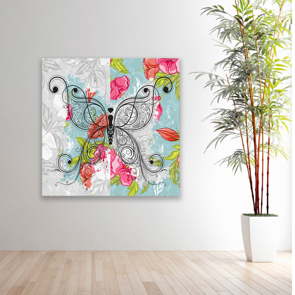 Modern Nordic Minimalist Paintings, Wall Art Butterfly Picture Oil Painting, Home Decoration Print Canvas Paintings