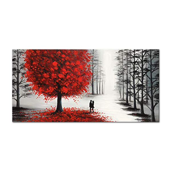 Modern abstract paintings black and white posters red tree art couple posters love wall pictures for living room home decor