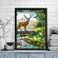 Custom Canvas Wall Art 5D Diy Crystal Homfun Diamond Painting Set Deer Forest Animal Diamond Paint by number for Amazon