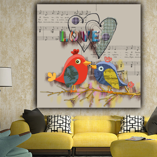 Canvas Animal Birds Wall Art Decorative Painting Prints Poster Craft Family Canvas Painting