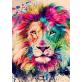 Custom Canvas Wall Art 5D Diy Crystal Homfun Diamond Painting Set Lion Head Animal Diamond Paint by number for Amazon
