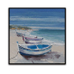 handmade oil painting Boats on the beach Thick texture home decor  Wall Decoration