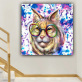 Canvas wall art custom design color cat photo animal picture print modern home decoration painting