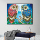 Wholesale high quality interior decoration art 5d owl twins diamond painting round full diamond custom diamond painting