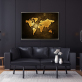 Custom order wholesale wall art geographical map bedroom wall decoration canvas printing painting