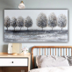 Abstract heavy oil grey trees handmade art painting, kids and adults home decor wall decor painting