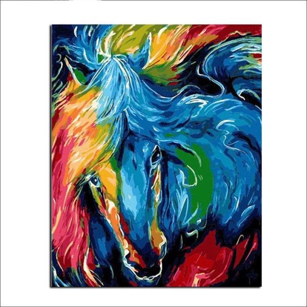 Coloring Animal Frame DIY Paints By Numbers Home Decoration Oil Painting By Numbers Full Set For Adults