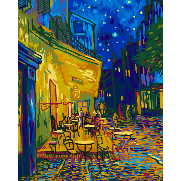 Amazon Town Scenery Painting Diy Digital Painting By Numbers Street Night Handpainted Oil Painting For Home Wall Artwork