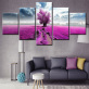 Modern 5 Frameless Canvas Purple Flower Road Printing Wall Art Home Decoration 5 Living Room Picture