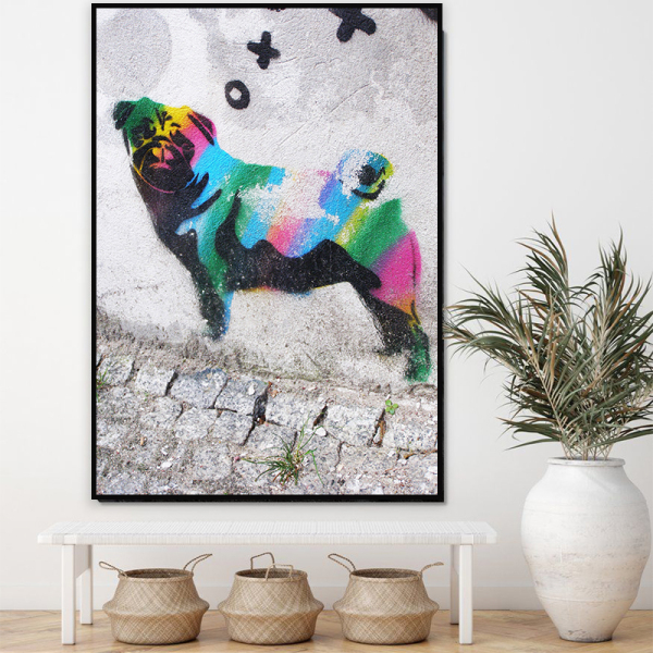 Art custom painting color animal dog picture home hotel decoration printing canvas painting