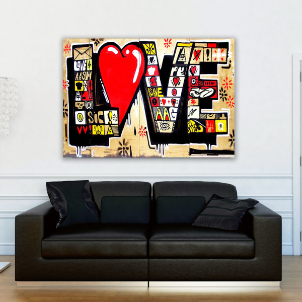 Modern art home Love letter decorative printing canvas painting art decor painting