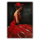 Handmade  Texture Oil Painting A woman in a red evening dress Abstract Art Wall Pictures  Decoration