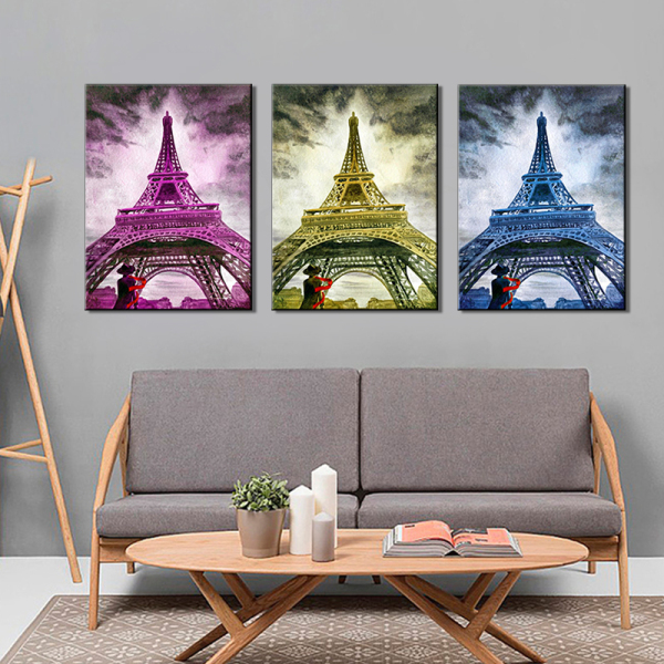 Modern Oil Painting Eiffel Tower Art Home Decoration Living Room Art Painting Frameless