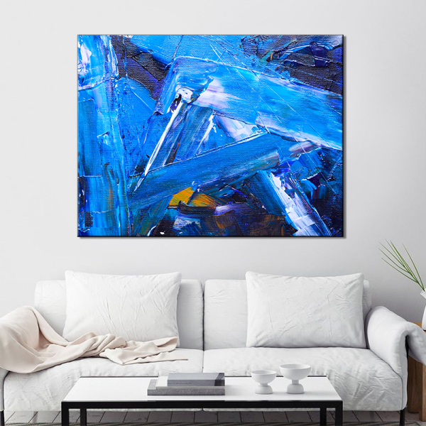 Custom 100% blue painting canvas wall art abstract canvas oil paintings for home decor