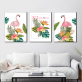 Modern Oil Painting Tropical Plant Red Crowned Crane Art Home Decoration Wall Art Painting on Living Room Without Frame