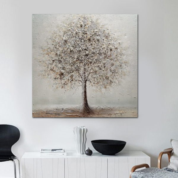 hand oil abstract paintings with description of painting tree with roots modern abstract canvas art home decor accessories
