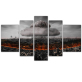 Modern five panel printing painting dark cloud landscape living room sofa canvas background painting