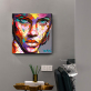 Modern custom canvas painting, abstract colorful face art painting, thick texture no framed printed canvas painting