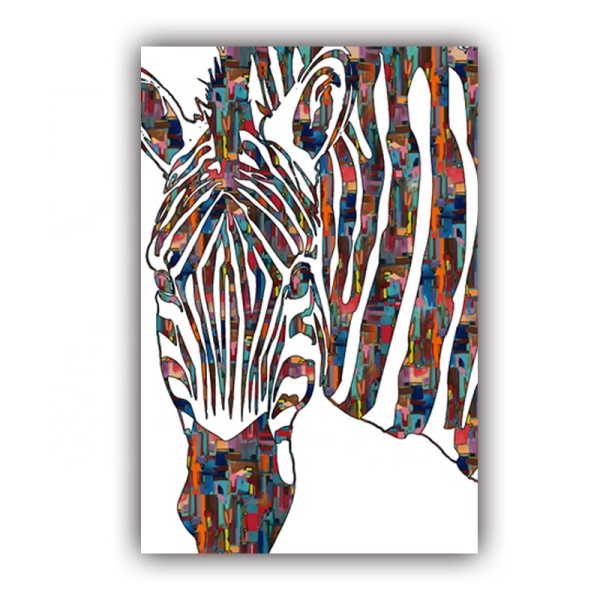 Modern home decoration painting wall art custom design color zebra picture print product canvas painting