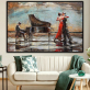 Handmade  Texture Oil Painting A group of dancers dancing with the piano Abstract Art Wall Pictures for  Home Office Decoration
