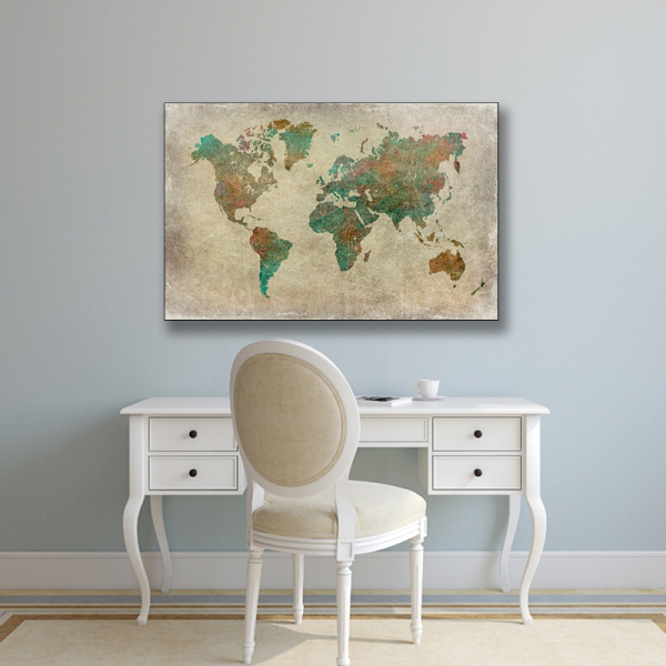 Modern canvas wall art prints painting map picture house decoration painting
