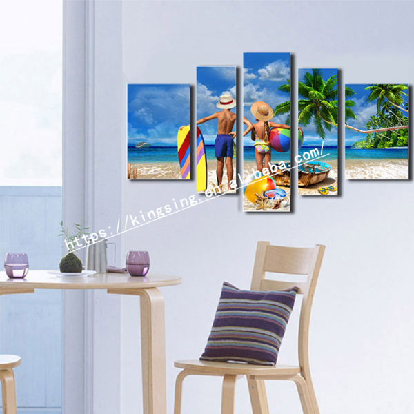 Best selling canvas printing custom painting beach men women digital printing painting
